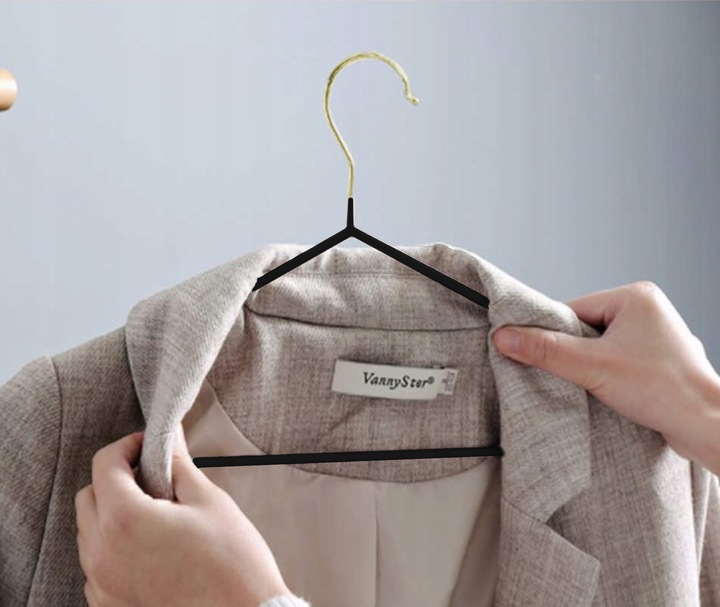 WIESZAKI NA UBRANIA UBRANIOWE WIESZAK DO SZAFY ODZIEŻOWE ZŁOTE 20 SZT