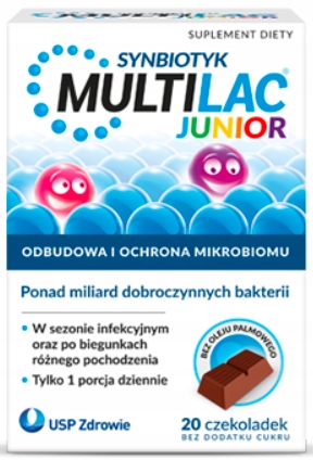 MULTILAC JUNIOR probiotyk dla dzieci czekoladki x2