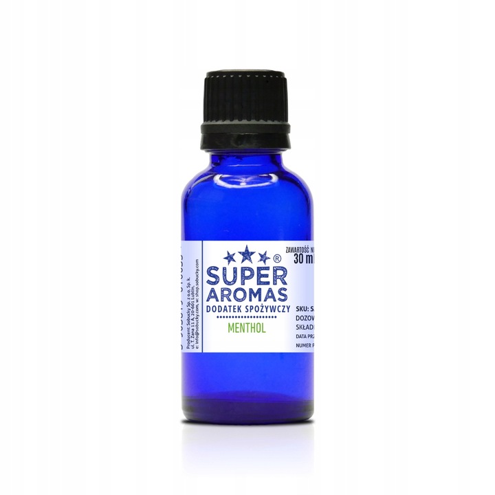 SUPER AROMAS Dodatek Spożywczy MENTHOL 30 ml