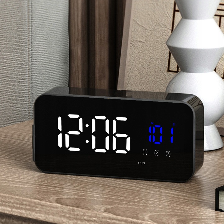 ZEGAR ELEKTORNICZNY BUDZIK LED NOWOCZESNY DESIGN WYSOKA FUNKCJONALNOŚĆ