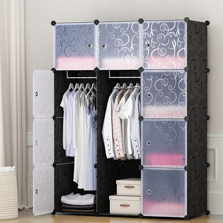 DUŻA SZAFA MODUŁOWA REGAŁ GARDEROBA 12X SZAFKA POJEMNA NA UBRANIA