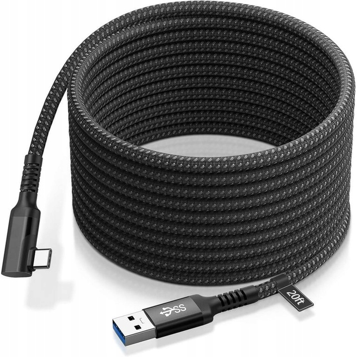 Kabel 6m do Oculus Link / Quest / Quest 2 / Quest 3 Steam VR USB 3.2 USB-C