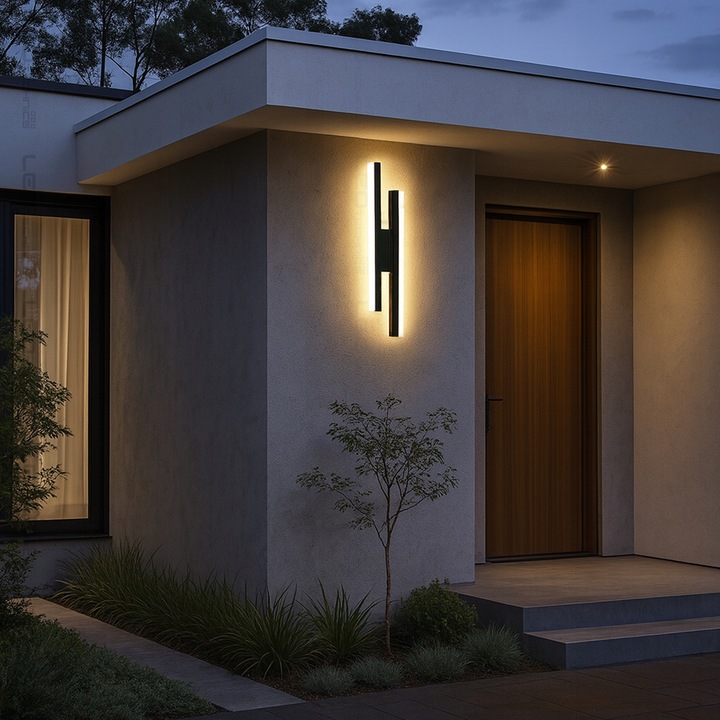 Lampa ścienna elewacyjna ogrodowa kinkiet zewnętrzny 18W LED CCD 40cm