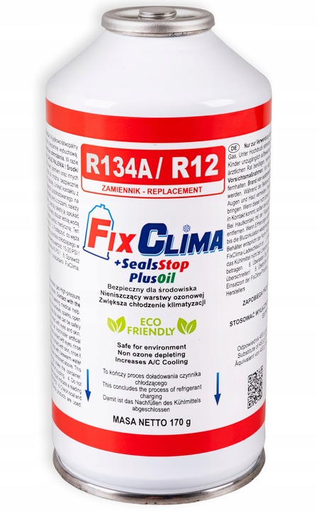 GAZ DO NABIJANIA KLIMATYZACJI AUT R134A CZYNNIK CHŁODNICZY USZCZELNIACZ 3W1