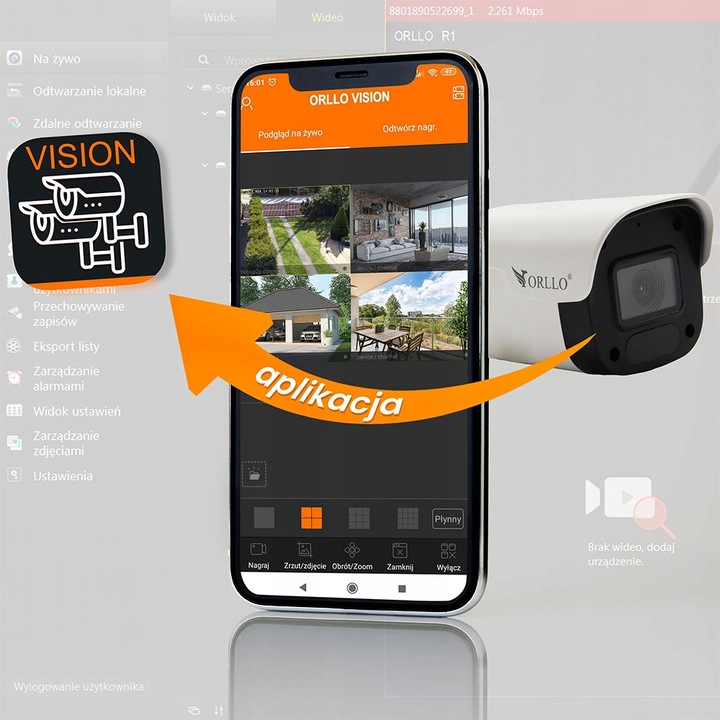 Zestaw Monitoringu 4 Kamery IP POE Zewnętrzne ORLLO ECO BULLET 4xLAN GRATIS