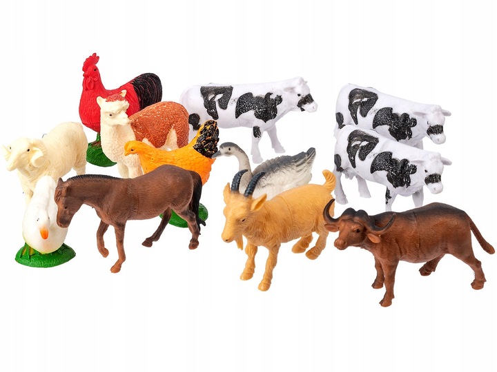 Zwierzęta domowe Gospodarskie Duży Zestaw Farma Figurki Pudełko
