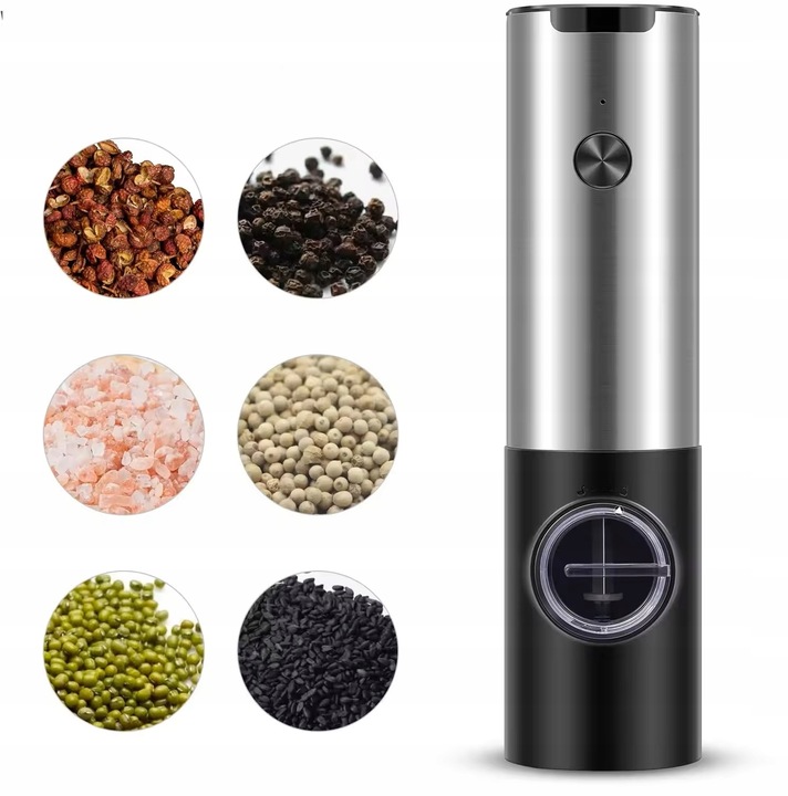 ELEKTRYCZNY MŁYNEK DO PIEPRZU SOLI PRZYPRAW AKUMULATOROWY ŁADOWANIE
