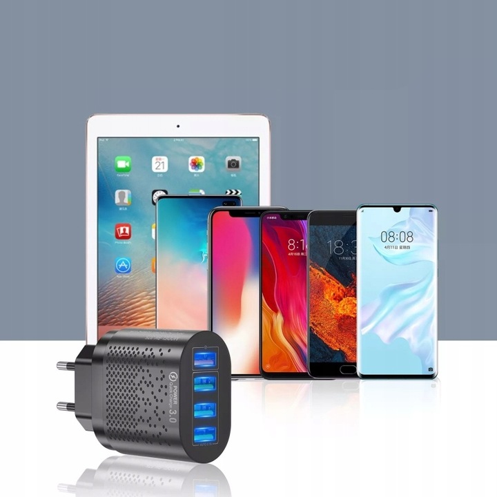 ŁADOWARKA USB C SIECIOWA DO TELEFONU MOCNA QC 3.0 48W KABEL Nylonowy 3w1