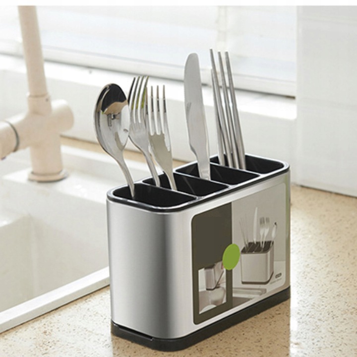 OCIEKACZ NA SZTUĆCE PRZYBORY SUSZARKA POJEMNIK ORGANIZER SREBRNY Z