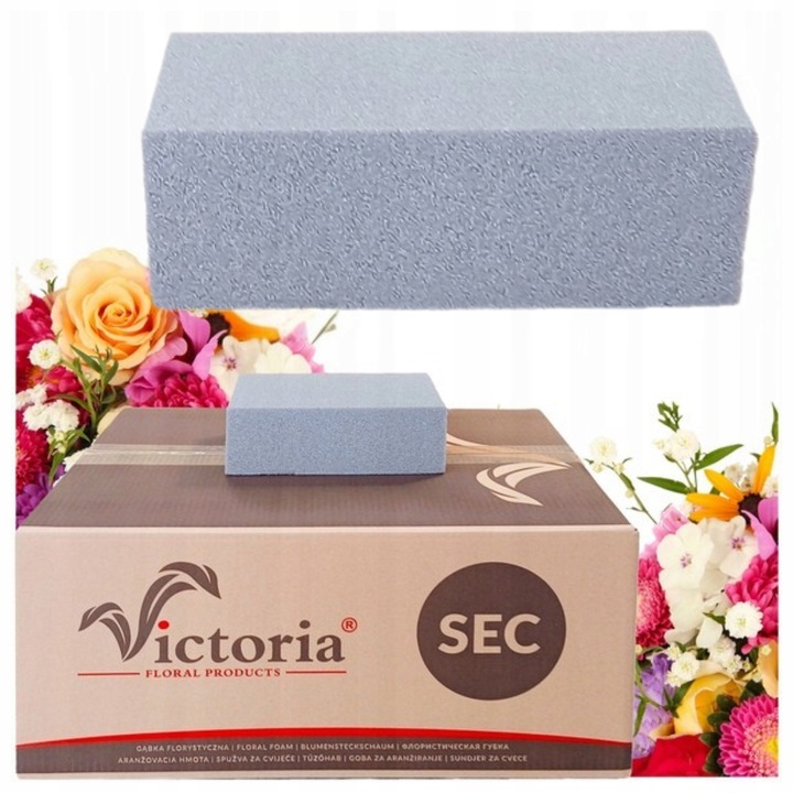 GĄBKA FLORYSTYCZNA VICTORIA SUCHA SZTUCZNE KWIATY KARTON OZDOBA MOCNA