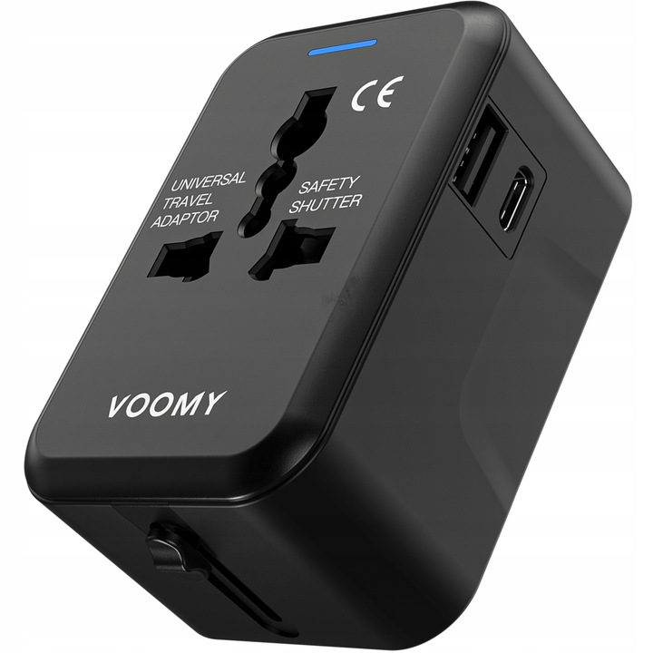 Przejsciowka adapter wtyczka angielska VOOMY, 1x USB-C & 1x USB-A,