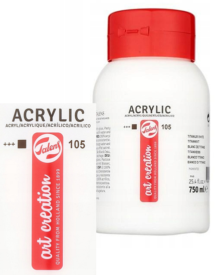 Farba akrylowa 750ml Titanium White TALENS ART CREATION 105