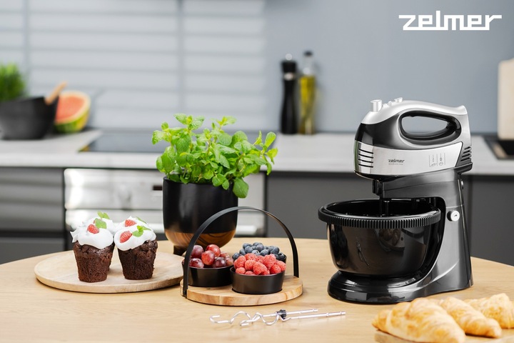 MIKSER RĘCZNY ZELMER LEKKI ROBOT KUCHENNY Z MISĄ 2,5L 4 KOŃCÓWKI TURBO