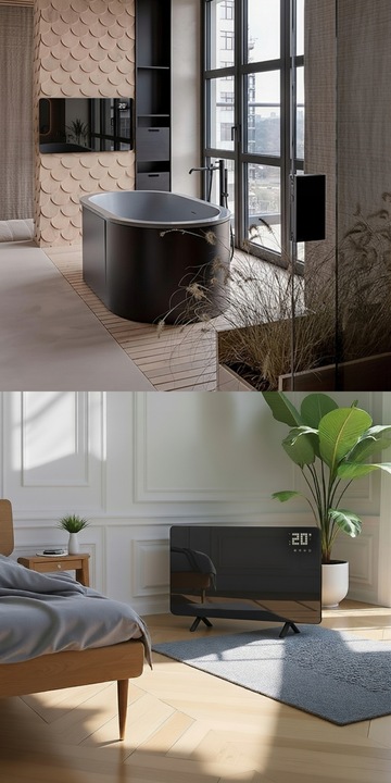 Szklany grzejnik na podczerwień promiennik PrimeHeat 720W WiFi Tuya