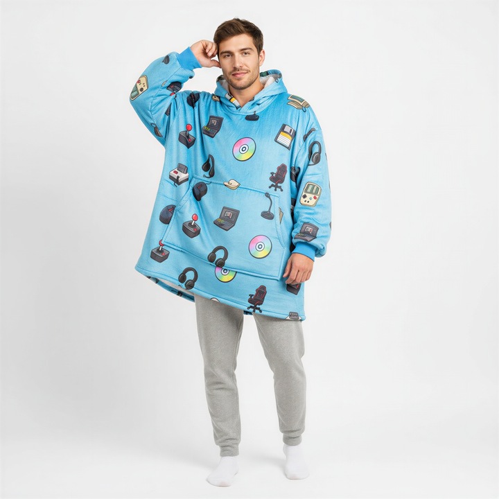 KOC BLUZA Gruba Kocobluza Oversize Futrzak XXL Męska Dla Chłopaka