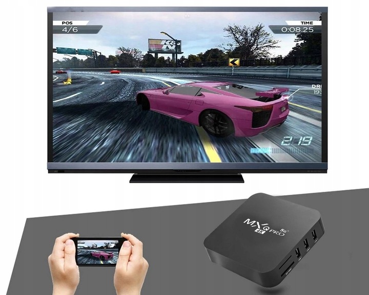 SMART TV BOX MXQ PRO S905X 4K ANDROID 11 1+8GB WIFI NETFLIX PRZYSTAWKA PL