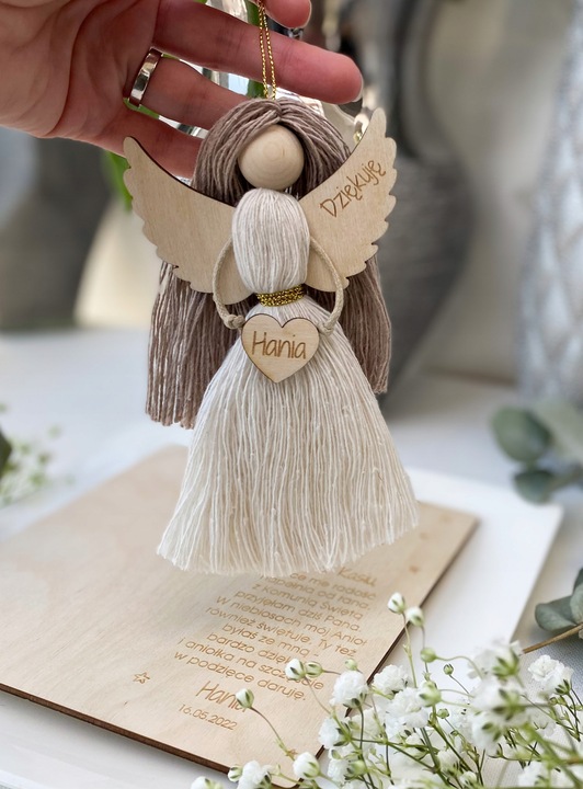 PODZIĘKOWANIE dla MATKI CHRZESTNEJ komunia ANIOŁEK MAKRAMA