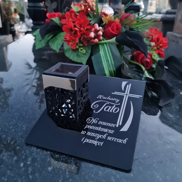 ZNICZ SOLARNY Wieczna Latarenka LED STATUETKA GRÓB lampka dla TATY