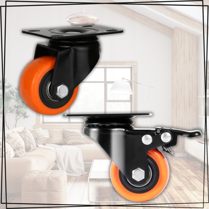 KÓŁKA OBROTOWE JEZDNE MAŁE KOŁA SKRĘTNE ZESTAW JEZDNY 4szt 300kg +