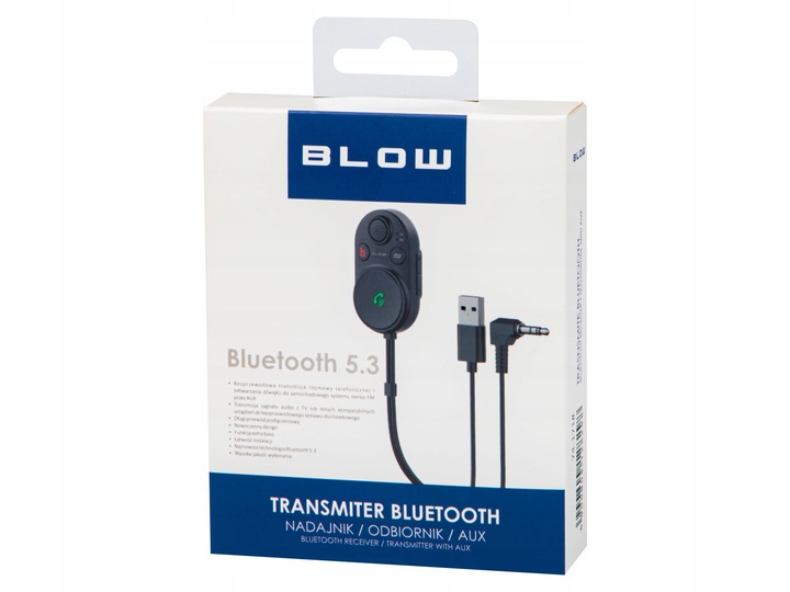 TRANSMITER BLUETOOTH ADAPTER KABEL USB AUX BT5.3 TV BASS UNIWERSALNY