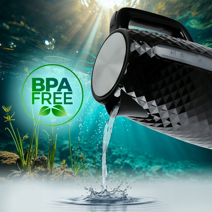 Czajnik elektryczny bezprzewodowy czarny ELDOM C280B 1,7L 2200W cichy