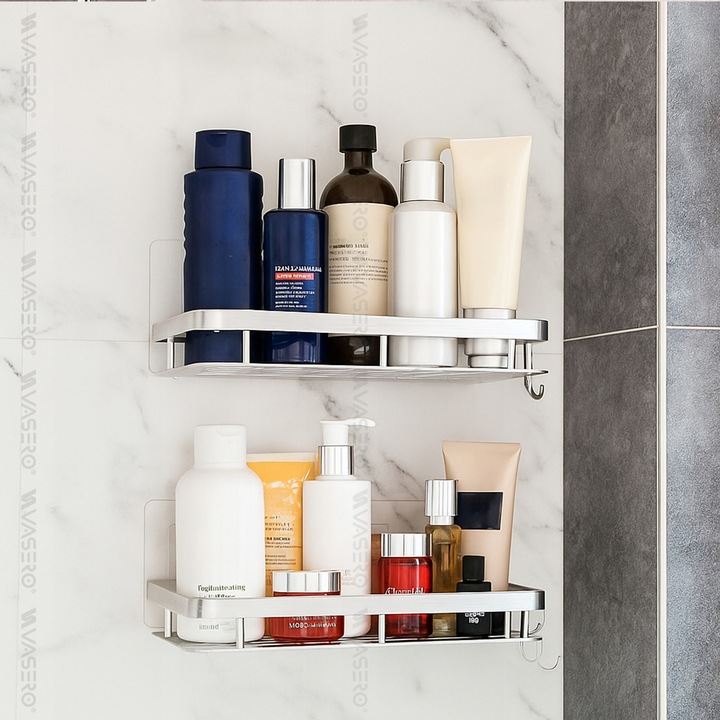 2x PÓŁKA POD PRYSZNIC wisząca samoprzylepna ścienna do łazienki prysznic