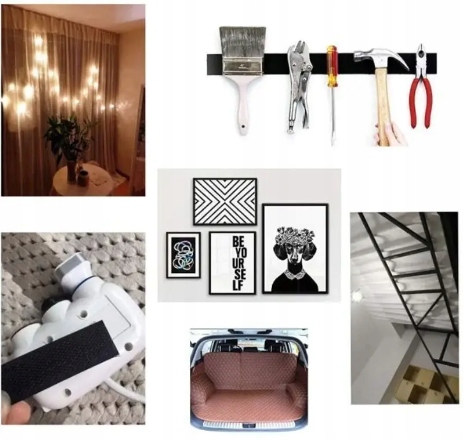 RZEPY DO PANELI TAPICEROWANYCH RZEP MONTAŻOWY SAMOPRZYLEPNY 10m MOCNY