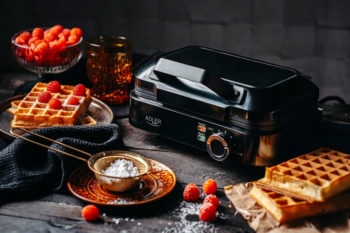 Gofrownica 2000W XXL na 2 duże gofry Płynna regulacja temperatury