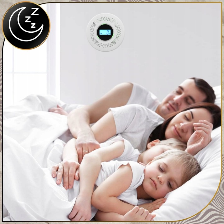 Czujnik czadu i dymu tlenku węgla pożaru ognia JKD 512COM