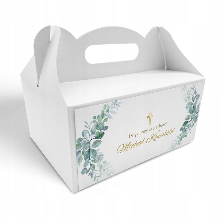Pudełko na ciasto 10szt Personalizacja Podziękowanie 1 Komunia Święta WZORY