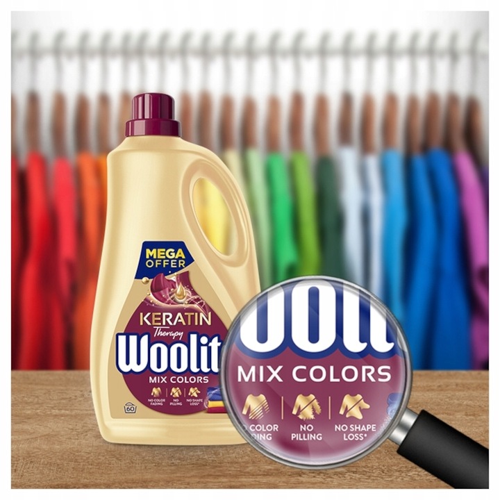 Płyn do prania koloru WOOLITE Keratin Therapy Color 60 prań 3,6 l