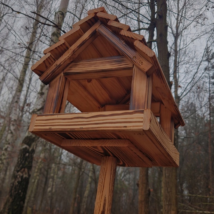 Stojący Karmnik Ogrodowy Dla Ptaków Opalany Solidny Duży + Słonecznik