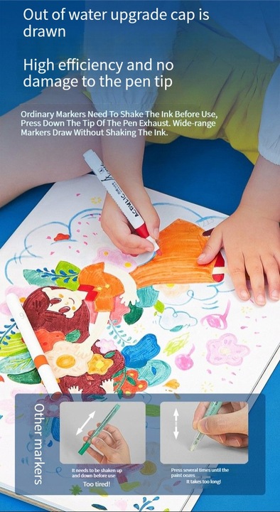 FLAMASTRY PISAKI AKRYLOWE DO RÓŻNYCH POWIERZCHNI 24 szt