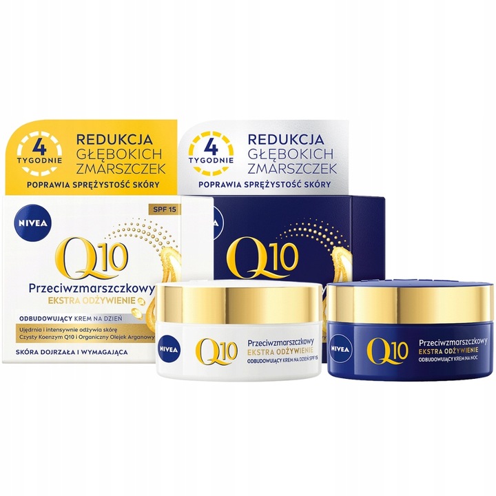 NIVEA Q10 Nawilżający krem do twarzy przeciwzmarszczkowy dzień i noc 2x50ml