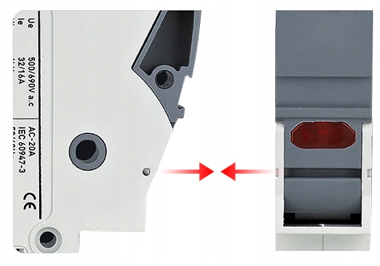 PODSTAWA BEZPIECZNIKOWA ROZŁĄCZNIK DC 10x38 + LED