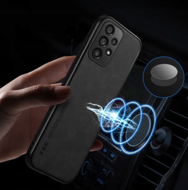 Etui Skórzane DO SAMSUNG GALAXY A52s A52 5G A52s 5G Case + Szkło Czarne