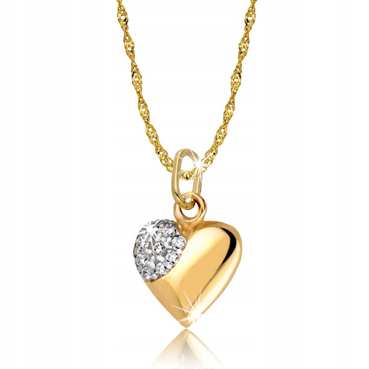 Złoty Łańcuszek Serce Serduszko Grawer