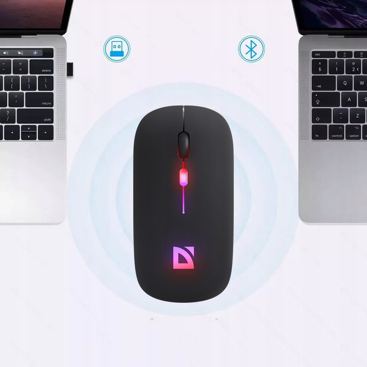 Cicha Mysz Myszka Bluetooth Bezprzewodowa Płaska Akumulatorowa Cichy Klik