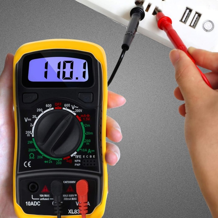 PROFESJONALNY MIERNIK PRĄDU DO MIERZENIA AMPEROMIERZ CYFROWY LCD UNIWERSALN