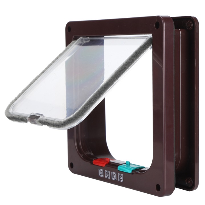 DRZWICZKI DLA PSA KOTA DRZWI WAHADŁOWE KLAPA DUŻA BRĄZ L