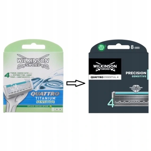 WILKINSON QUATTRO TITANIUM SENSITIVE WKŁADY 8 sztuk