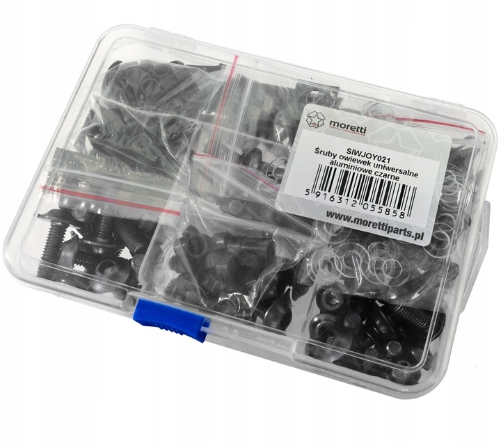 ZESTAW KPL śruby DO OWIEWEK MOTOCYKLOWYCH 193szt czarne alu