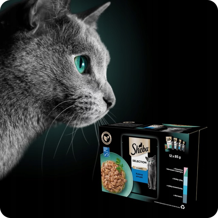 SASZETKI SHEBA SELECTION RYBNE SMAKI 12X85G MOKRA KARMA W SOSIE