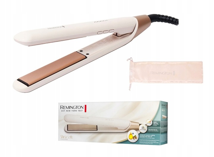 Perłowa PROSTOWNICA Ceramiczna do Włosów Powłoka Shea Soft REMINGTON S4740