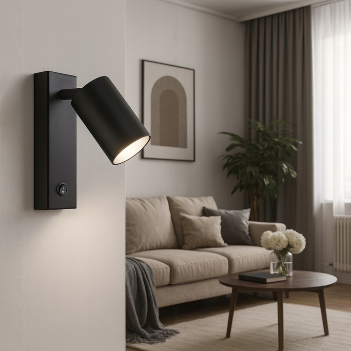 Kinkiet Ścienny Lampka LED z włącznikiem NOCNA NAD ŁÓŻKO + USB USB-C