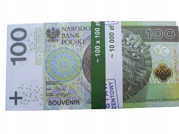 100złotych banknoty do zabawy i nauki plik 50szt