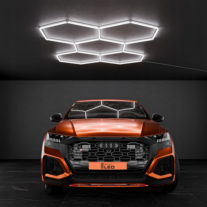 Lampa LED Hexagon Sufitowa Panel Oświetlenie Do Garaż Warsztat 298x209