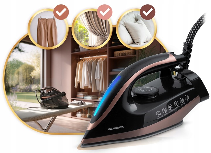 STACJA PAROWA GENERATOR PARY ŻELAZKO 3000W MOCNA CERAMICZNA POWŁOKA