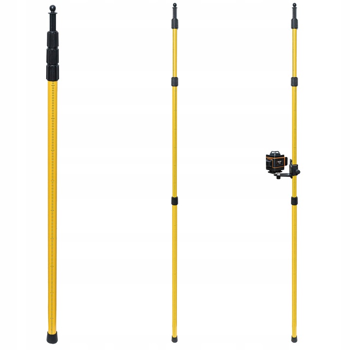 TYCZKA TELESKOPOWA STATYW 2,85m DO LASERA + ADAPTER DO SKOSÓW