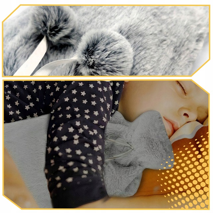 Duży termofor gumowy w pokrowcu ogrzewacz pluszowy w sweterku na wodę XXL